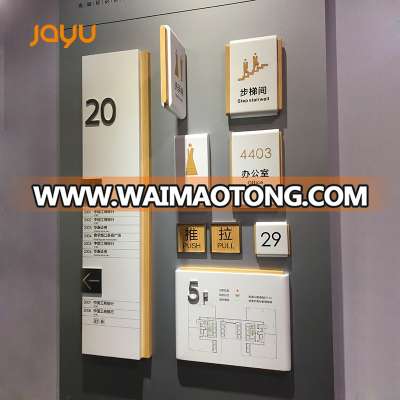 Sample offer stainless steel painting with wood material shopping mall direction sign board